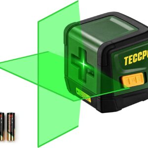 Self-Leveling Laser Level, TECCPO 100ft/30m Green Cross Line Laser, ±3mm/10m Leveling Accuracy, Horizontal and Vertical Line for Construction Picture Hanging, Home Renovation Floor Tile