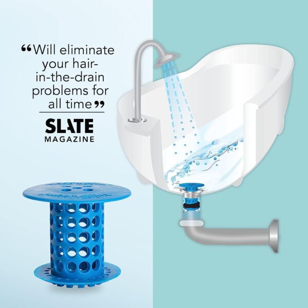 TubShroom Revolutionary Tub Drain Protector Hair Catcher/Strainer/Snare, Blue - Image 7