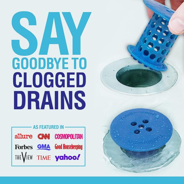 TubShroom Revolutionary Tub Drain Protector Hair Catcher/Strainer/Snare, Blue - Image 4