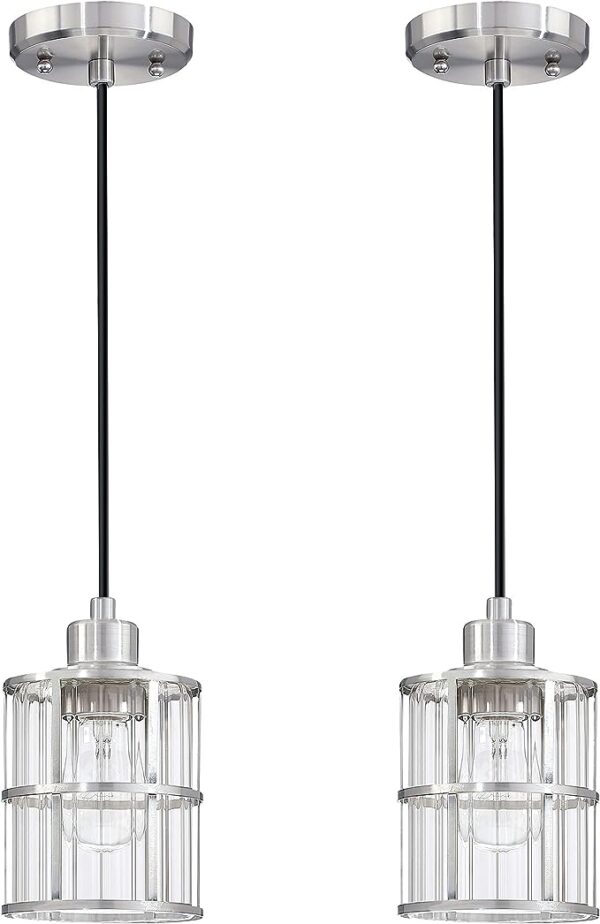 Doraimi Lighting 2 Pack 1 Light Industrial Edison Vintage Style Kitchen Island Pendant Glass Hanging