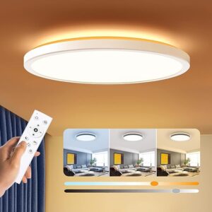 BLNAN Dimmable LED Flush Mount Ceiling Light Fixture with Remote Control