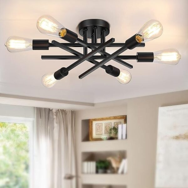 SunRider Industrial Semi Flush Mount Ceiling Light Fixture