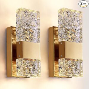 Camuucci Wall sconces Decor Set of 2 Gold Crystal Wall Light Fixture