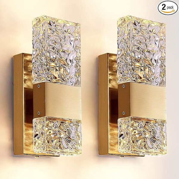 Camuucci Wall sconces Decor Set of 2 Gold Crystal Wall Light Fixture